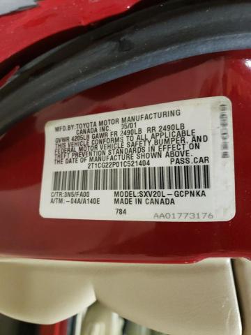 Photo 11 VIN: 2T1CG22P01C521404 - TOYOTA CAMRY SOLA 