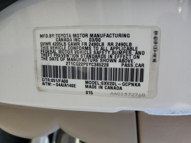 Photo 11 VIN: 2T1CG22P0YC365228 - TOYOTA CAMRY SOLA 