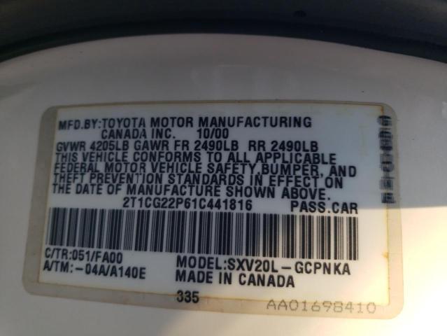 Photo 12 VIN: 2T1CG22P61C441816 - TOYOTA CAMRY SOLA 