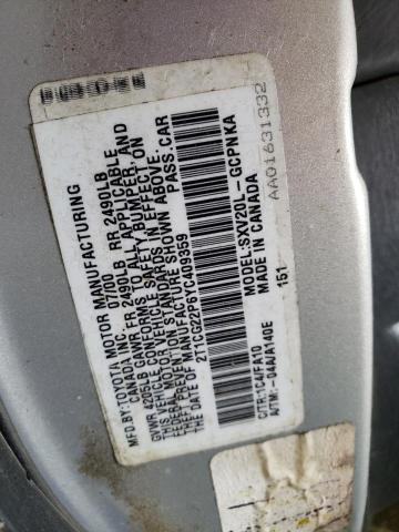 Photo 12 VIN: 2T1CG22P6YC409359 - TOYOTA CAMRY SOLA 