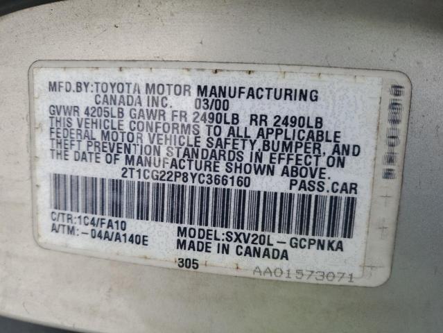 Photo 11 VIN: 2T1CG22P8YC366160 - TOYOTA CAMRY SOLA 