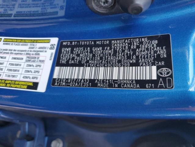 Photo 11 VIN: 2T1KE40E49C006299 - TOYOTA COROLLA 