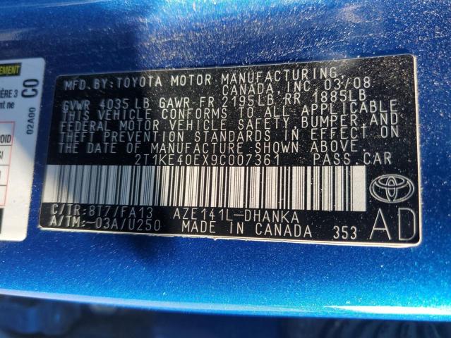 Photo 12 VIN: 2T1KE40EX9C007361 - TOYOTA COROLLA MA 