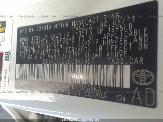 Photo 8 VIN: 2T1KE4EE3BC047957 - TOYOTA MATRIX 