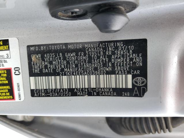 Photo 11 VIN: 2T1KE4EE5AC039602 - TOYOTA COROLLA 