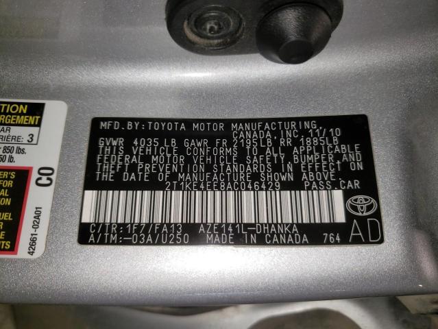 Photo 9 VIN: 2T1KE4EE8AC046429 - TOYOTA COROLLA MA 