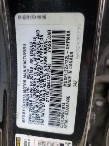 Photo 11 VIN: 2T1KR32E04C292348 - TOYOTA COROLLA MA 