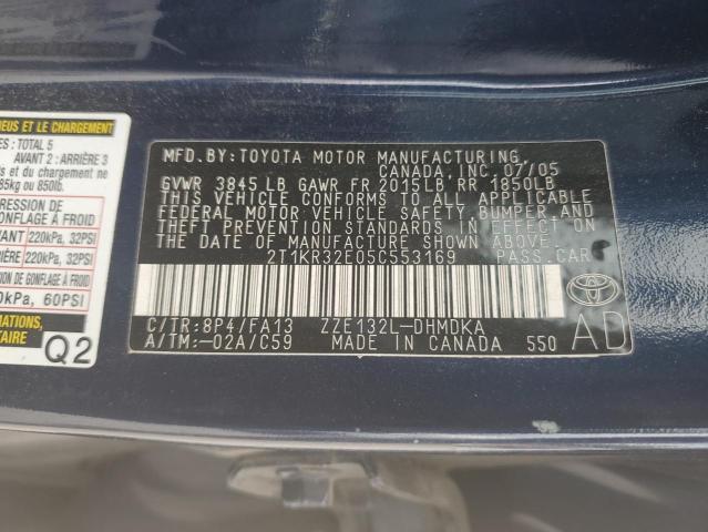 Photo 11 VIN: 2T1KR32E05C553169 - TOYOTA COROLLA 