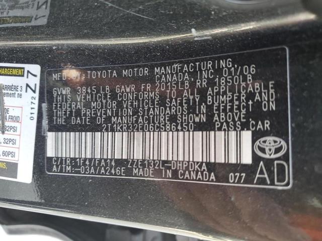 Photo 11 VIN: 2T1KR32E06C586450 - TOYOTA COROLLA 