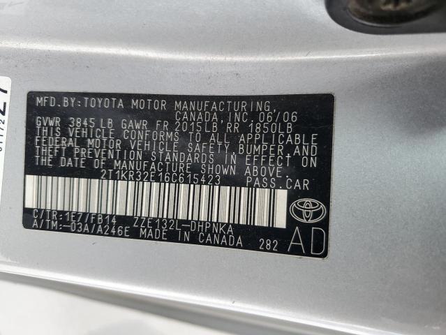 Photo 11 VIN: 2T1KR32E16C615423 - TOYOTA COROLLA MA 