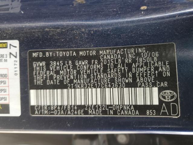 Photo 11 VIN: 2T1KR32E17C643630 - TOYOTA COROLLA 