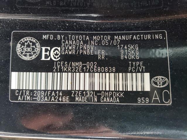 Photo 11 VIN: 2T1KR32E17C680838 - TOYOTA COROLLA MA 