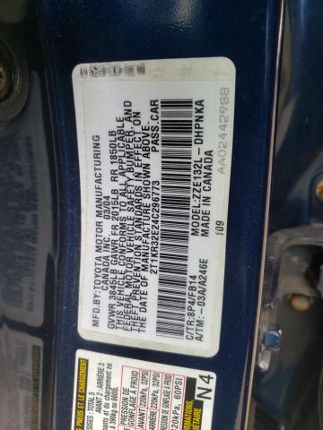 Photo 11 VIN: 2T1KR32E24C296773 - TOYOTA COROLLA 