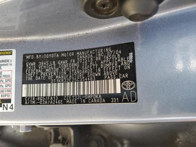 Photo 12 VIN: 2T1KR32E25C354463 - TOYOTA COROLLA MA 