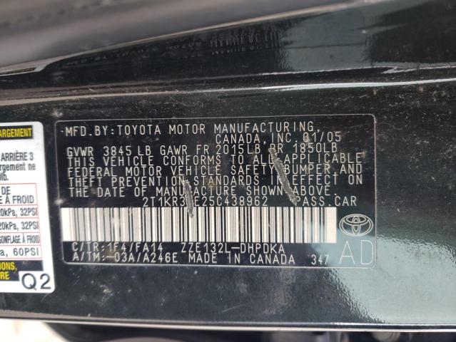 Photo 9 VIN: 2T1KR32E25C438962 - TOYOTA COROLLA MA 