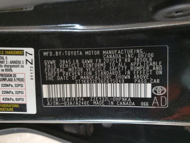 Photo 11 VIN: 2T1KR32E36C615049 - TOYOTA COROLLA MA 