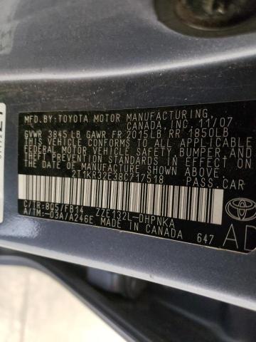 Photo 11 VIN: 2T1KR32E38C717518 - TOYOTA COROLLA MA 