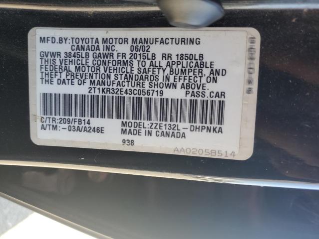 Photo 13 VIN: 2T1KR32E43C056719 - TOYOTA COROLLA MA 