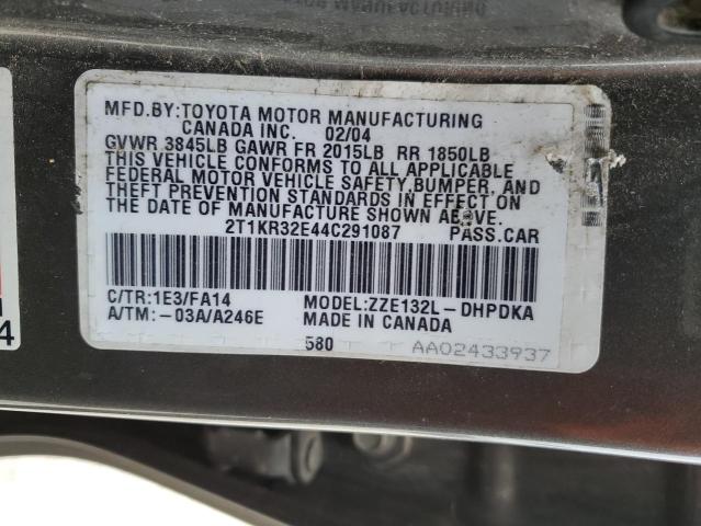 Photo 11 VIN: 2T1KR32E44C291087 - TOYOTA COROLLA MA 