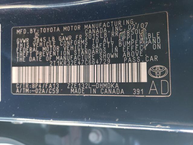 Photo 11 VIN: 2T1KR32E47C664729 - TOYOTA COROLLA MA 