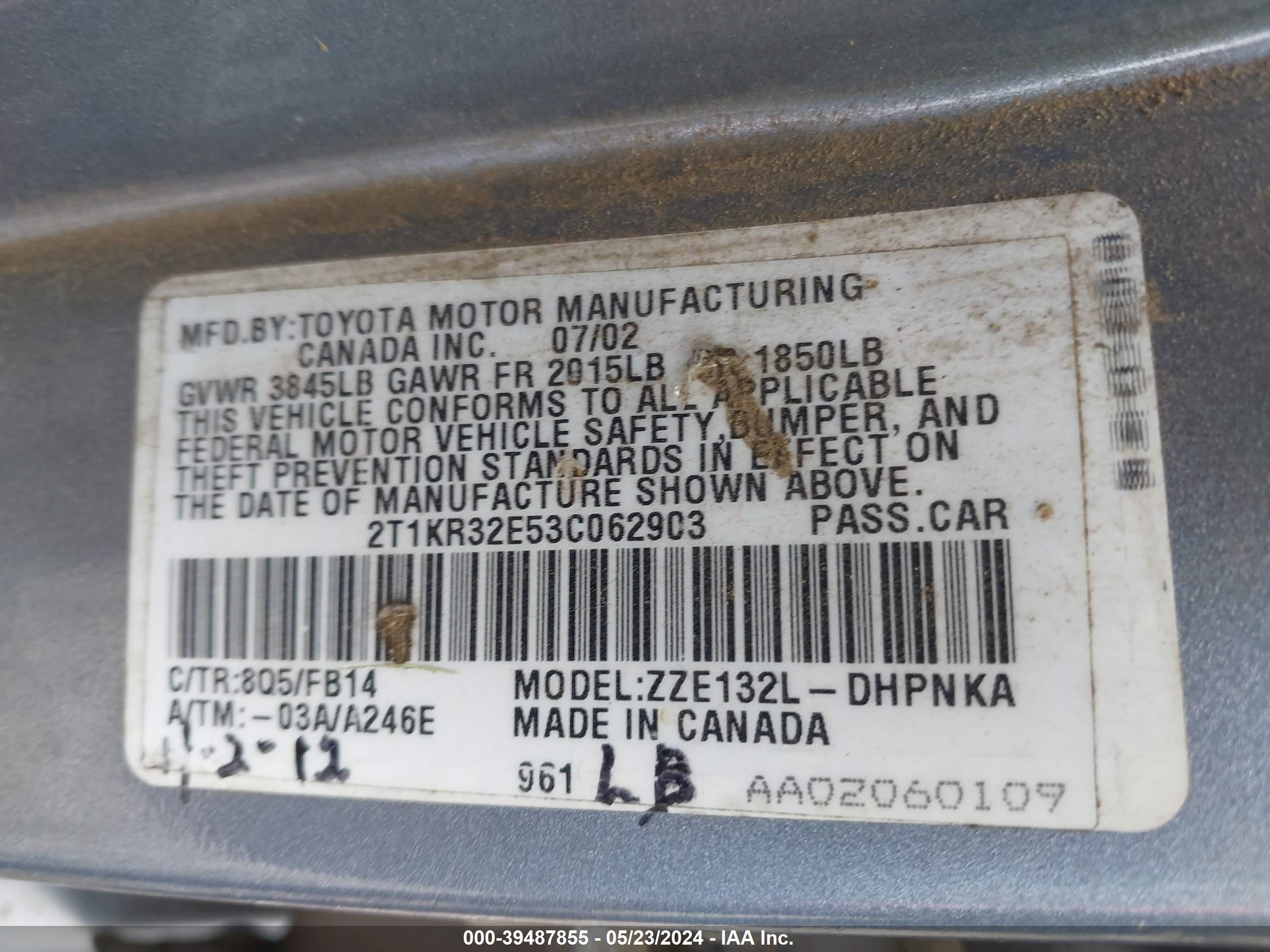 Photo 8 VIN: 2T1KR32E53C062903 - TOYOTA MATRIX 