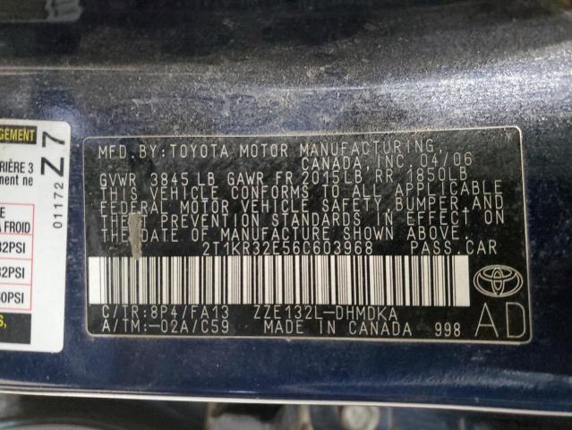 Photo 11 VIN: 2T1KR32E56C603968 - TOYOTA COROLLA 