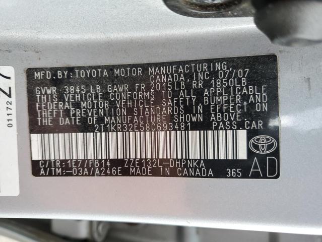 Photo 11 VIN: 2T1KR32E58C693481 - TOYOTA COROLLA 