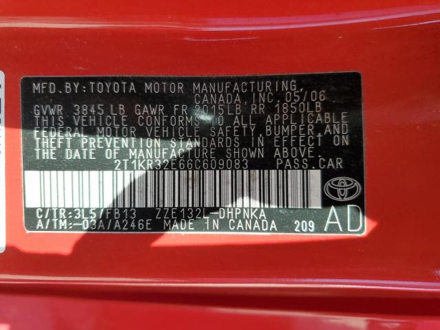 Photo 12 VIN: 2T1KR32E66C609083 - TOYOTA COROLLA MA 