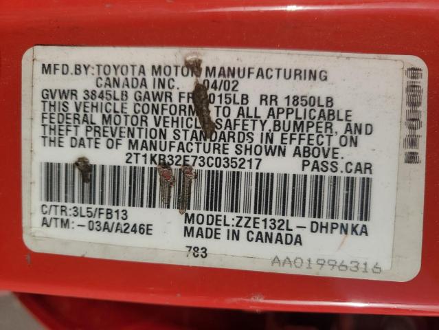 Photo 11 VIN: 2T1KR32E73C035217 - TOYOTA MATRIX 