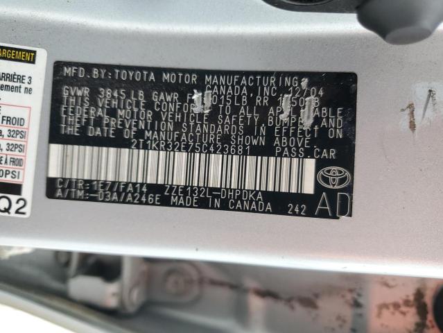 Photo 12 VIN: 2T1KR32E75C423681 - TOYOTA COROLLA 