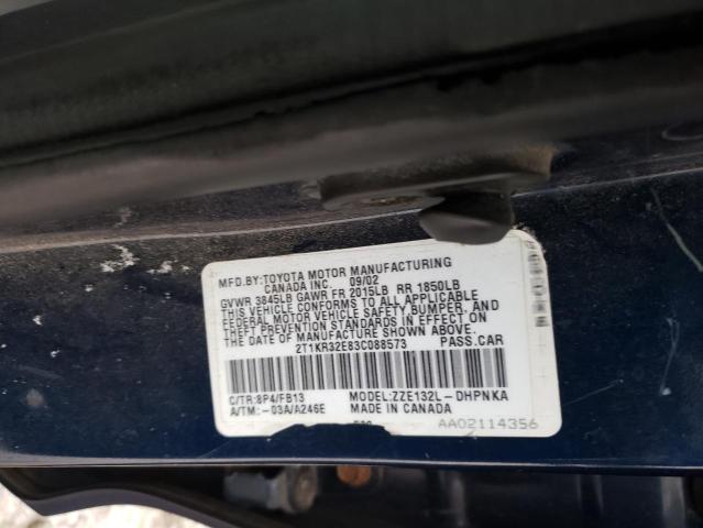 Photo 11 VIN: 2T1KR32E83C088573 - TOYOTA COROLLA MA 