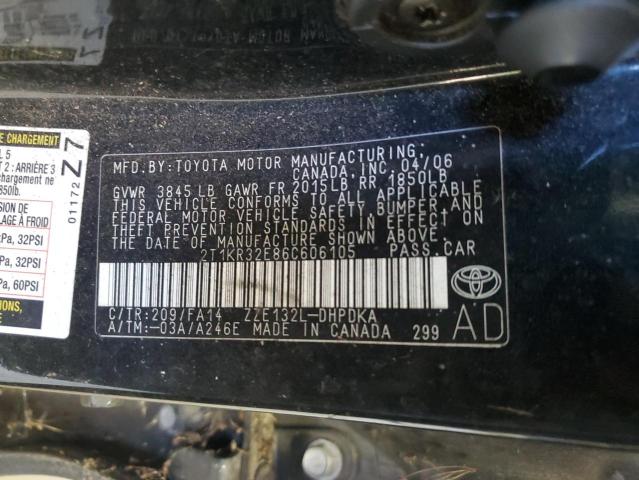 Photo 11 VIN: 2T1KR32E86C606105 - TOYOTA COROLLA MA 