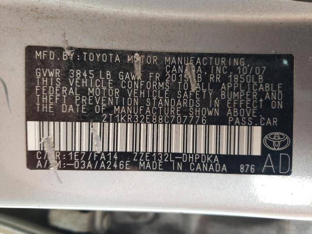 Photo 12 VIN: 2T1KR32E88C707776 - TOYOTA MATRIX 