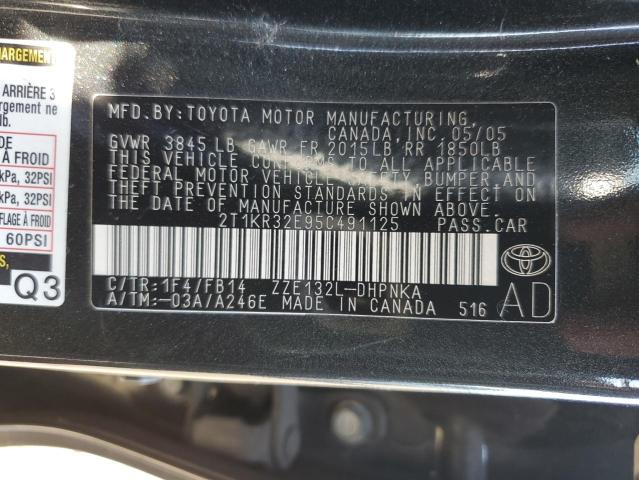 Photo 11 VIN: 2T1KR32E95C491125 - TOYOTA COROLLA 