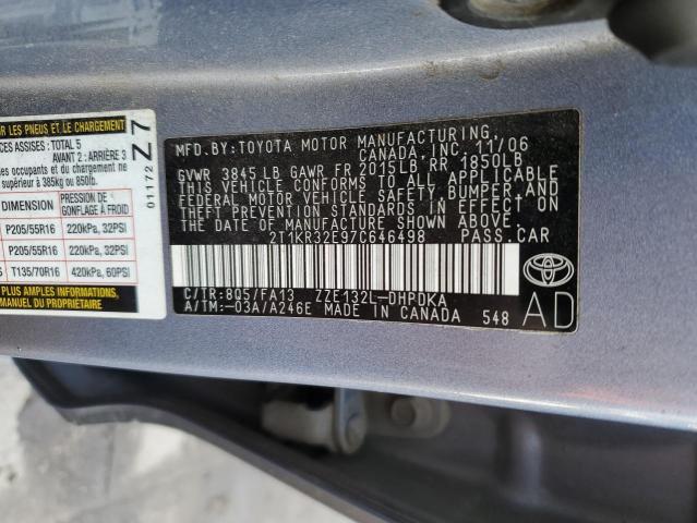 Photo 11 VIN: 2T1KR32E97C646498 - TOYOTA COROLLA MA 