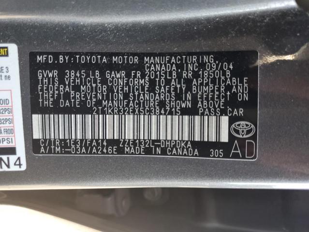 Photo 11 VIN: 2T1KR32EX5C384715 - TOYOTA COROLLA MA 