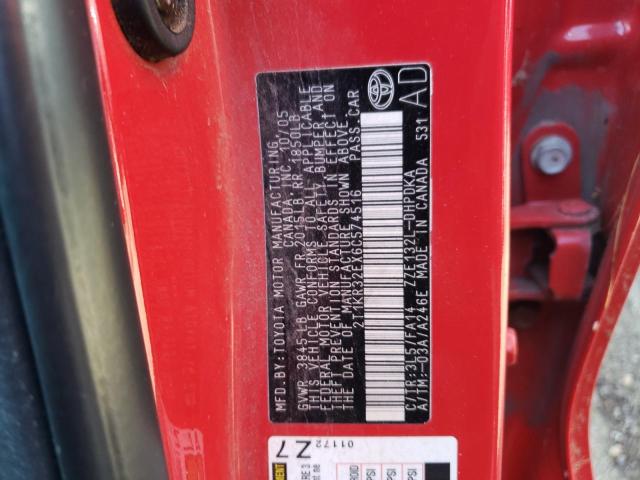 Photo 11 VIN: 2T1KR32EX6C574516 - TOYOTA COROLLA MA 