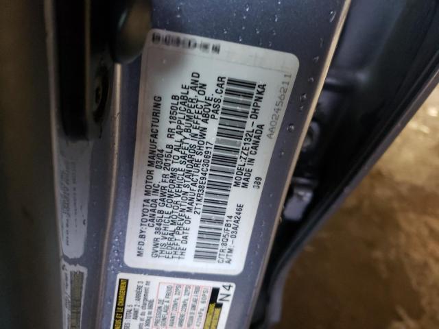 Photo 12 VIN: 2T1KR38E94C306917 - TOYOTA COROLLA 