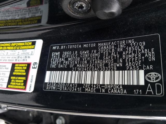 Photo 9 VIN: 2T1KU4EE0AC303229 - TOYOTA COROLLA MA 