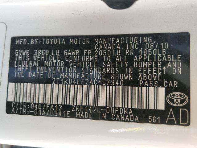 Photo 9 VIN: 2T1KU4EE2AC467940 - TOYOTA COROLLA MA 