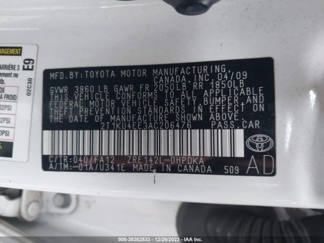 Photo 8 VIN: 2T1KU4EE3AC206476 - TOYOTA COROLLA 