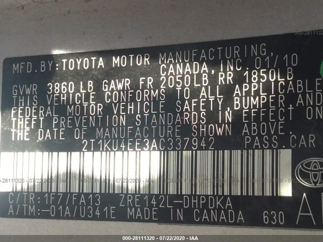 Photo 8 VIN: 2T1KU4EE3AC337942 - TOYOTA MATRIX 