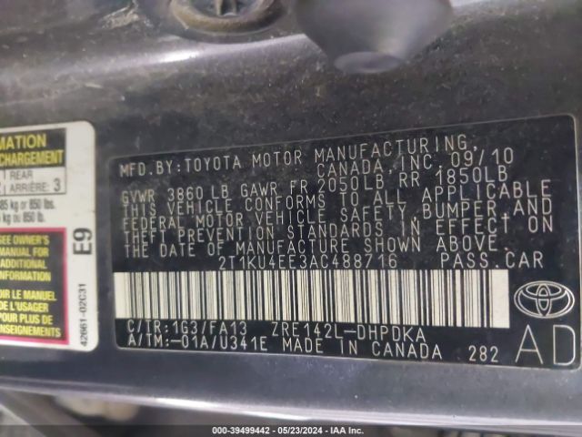 Photo 8 VIN: 2T1KU4EE3AC488716 - TOYOTA MATRIX 