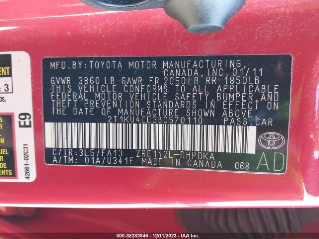 Photo 8 VIN: 2T1KU4EE3BC570110 - TOYOTA MATRIX 