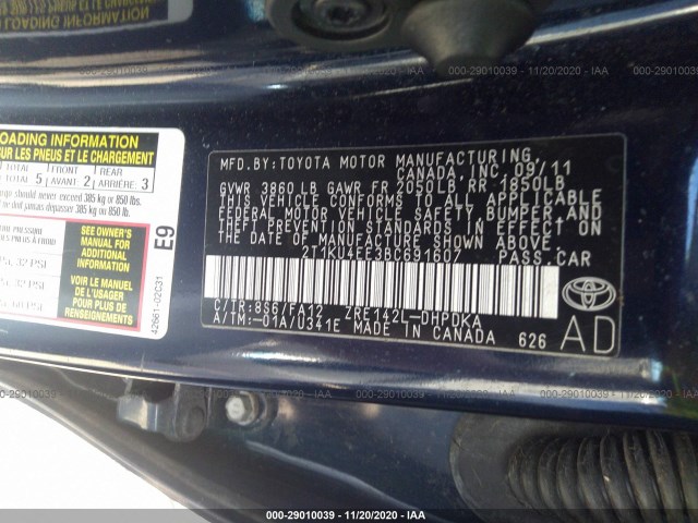 Photo 8 VIN: 2T1KU4EE3BC691607 - TOYOTA MATRIX 