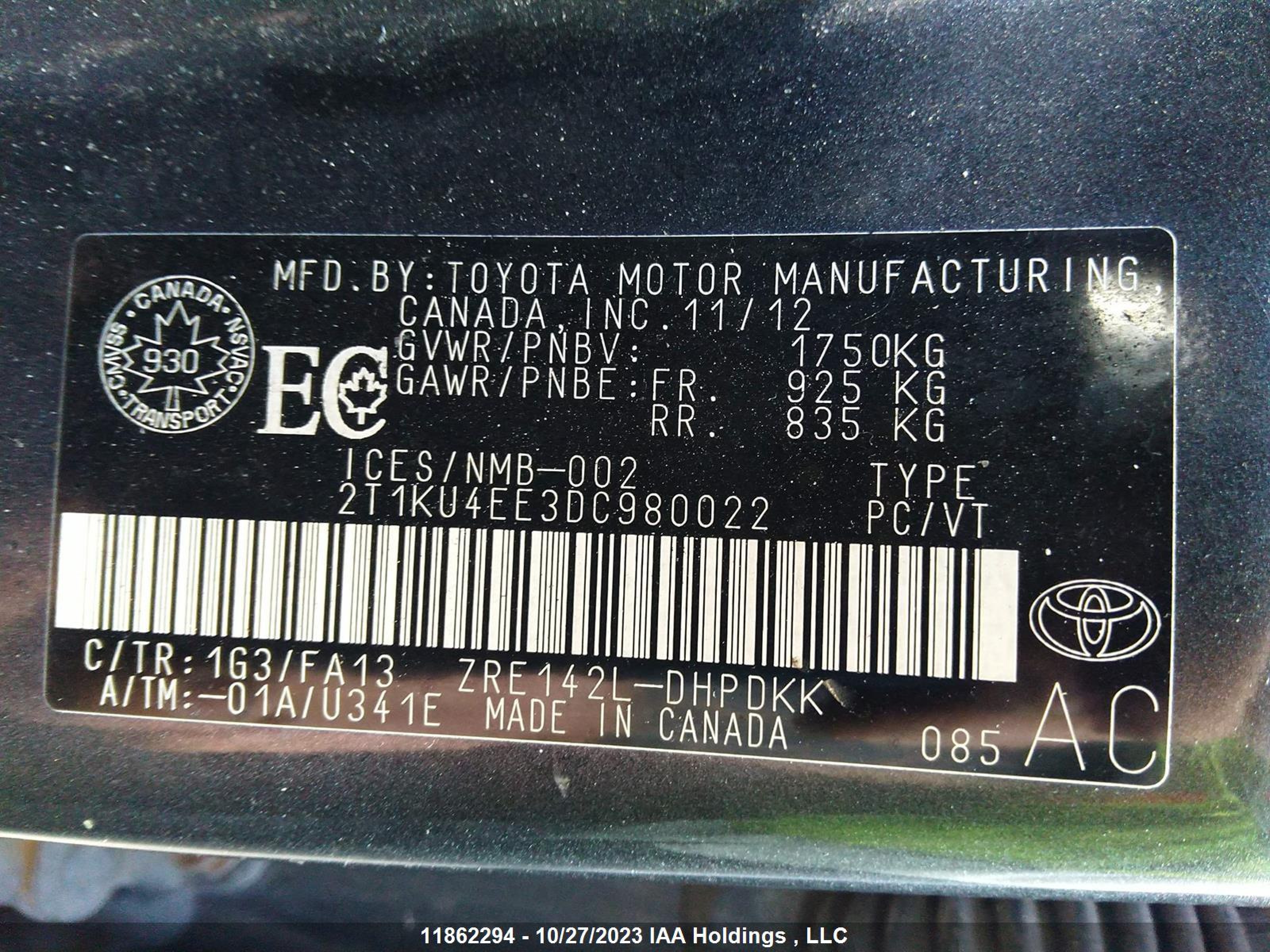 Photo 8 VIN: 2T1KU4EE3DC980022 - TOYOTA MATRIX 