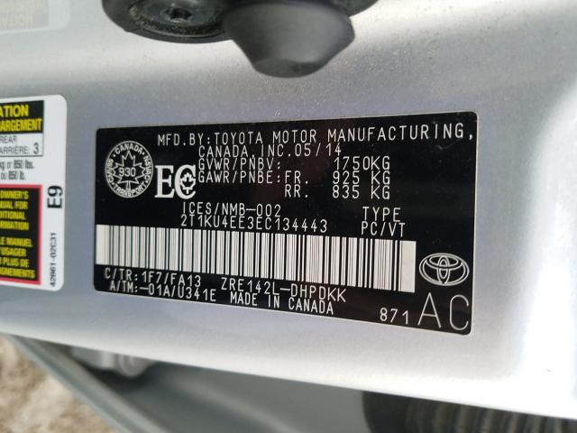 Photo 9 VIN: 2T1KU4EE3EC134443 - TOYOTA MATRIX BAS 