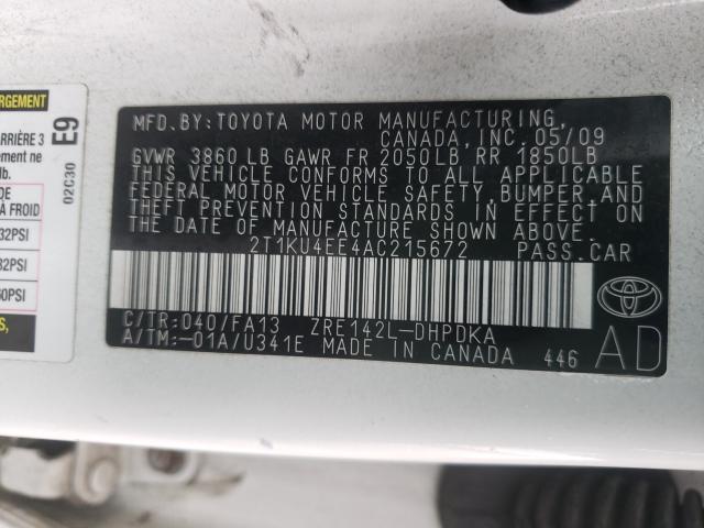 Photo 9 VIN: 2T1KU4EE4AC215672 - TOYOTA COROLLA MA 