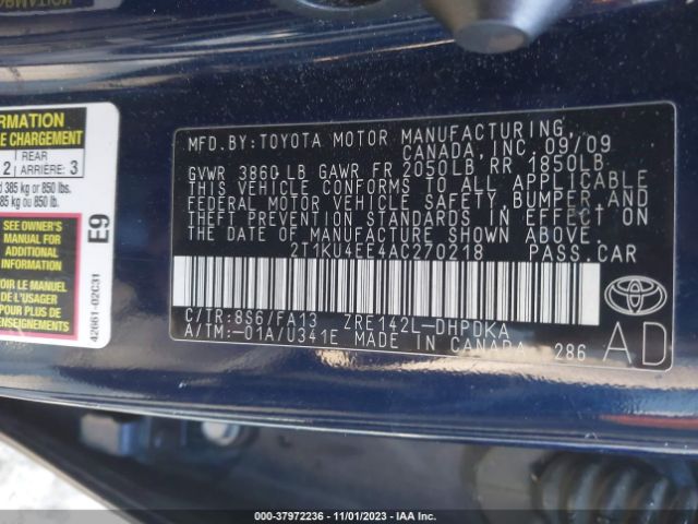 Photo 8 VIN: 2T1KU4EE4AC270218 - TOYOTA MATRIX 