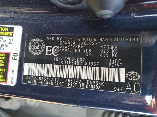 Photo 11 VIN: 2T1KU4EE4BC691857 - TOYOTA COROLLA MA 